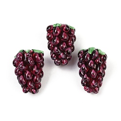 Фиолетовый Бусины лэмпворк , винограды, фиолетовые, 21~24x15~17 мм, отверстие : 1.8 мм