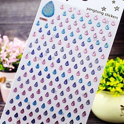 Teardrop Self-adhesive Resin Rhinestones Stickers, Crystal Gems Glitter Decals for DIY Scrapbooking and Photo Albums, Teardrop, 235x90mm