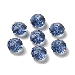 Marine Blue Glass Imitation Austrian Crystal Beads, Faceted, Rondelle, Marine Blue, 8x5~5.5mm, Hole: 1.2~1.5mm