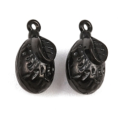 Черный 304 подвески из нержавеющей стали, лимонный шарм, ионное покрытие (ip), чёрные, 16x8x9 мм, отверстие : 1.1 мм