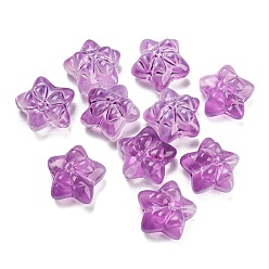 Medium Purple Transparent Glass Beads, Star with Bowknot, Medium Purple, 13.5~14x14.5x7~8mm, Hole: 1.2mm