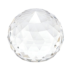 Clear K9 Glass Ball, Faceted, for Decorative and Photography, Clear, 75~85mm