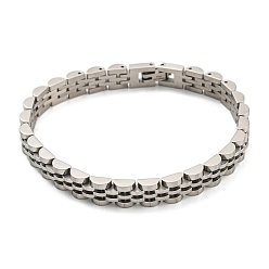 Stainless Steel Color 304 Stainless Steel Thick Link Chain Bracelet, Watch Band Chain Bracelet for Men Women, Stainless Steel Color, 8-1/8 inch(20.5cm), 8x3mm