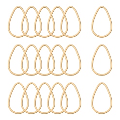 Matte Gold Color Smooth Surface Alloy Linking Ring, teardrop, Matte Gold Color, 33.5x21x1.5mm