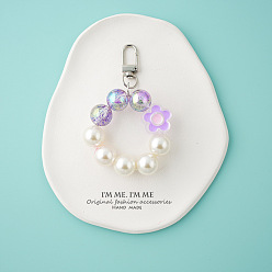 11th, A973 Colorful Crystal Beaded Flower Charm Bracelet with Macaron Colors and Short Chain