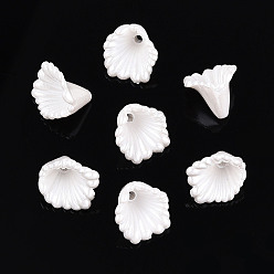 Кремово-белый Непрозрачные акриловые бусины с имитацией жемчуга, труба цветок, кремово-белые, 13.5x13x9.5 мм, отверстие : 1.8 мм, 1510 шт / 500 г