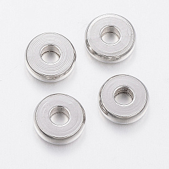 Stainless Steel Color 304 Stainless Steel Beads, Flat Round, Stainless Steel Color, 8x2.5mm, Hole: 3mm