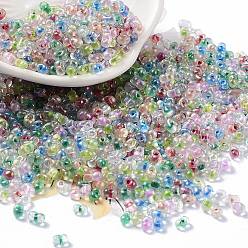 Coloré Perles de rocaille en verre, arachide, colorées, 4.5x3x3mm, Trou: 0.8mm, environ 10384 pcs / livre
