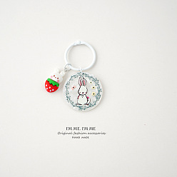 Number 3, A704 Cute Purple Tulip Pendant Keychain Keyring Backpack Decoration - Lovely and High-end.