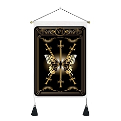 Butterfly Tarot Polyester Wall Hanging Tapestry, for Bedroom Living Room Decoration, Rectangle, Butterfly, Picture: 500x350mm