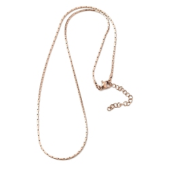Розовое Золото 1.3мм 304 цепочки из нержавеющей стали в стиле "бостонское плетение" для женщин и мужчин, ионное покрытие (ip), розовое золото , 17.91 дюйм (45.5 см)