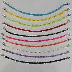 (52) Непрозрачная лаванда 10шт 10 цвета акриловые кабельные цепи колпачки цепи, Сплав с застежками когтя омара, разноцветные, 290 мм