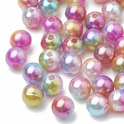 Colorful Acrylic Imitation Pearl Beads, Round, Colorful, 6mm, Hole: 1.5mm, about 4800pcs/500g