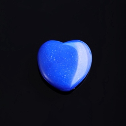 Synthetic Turquoise Synthetic Turquoise Love Heart Stone, Pocket Palm Stone for Reiki Balancing, Home Display Decorations, 20x20mm