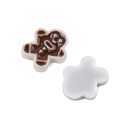 Gingerbread Man Кабошоны из светящейся смолы на рождественскую тематику, светится в темноте, Колобок, 9x8x2 мм
