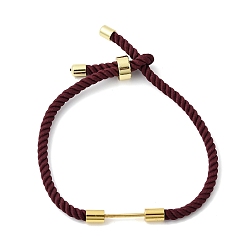 Кокосово-Коричневый 3мм круглые нейлоновые миланские шнуры для изготовления ожерелий, с латунной фурнитурой , золотые, долговечный, стойки покрытие, кокосового коричневый, 8.03 дюйм (20.4 см)