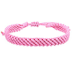 8 pink Multi-colored minimalist waxed thread braided bracelet for daily wear.