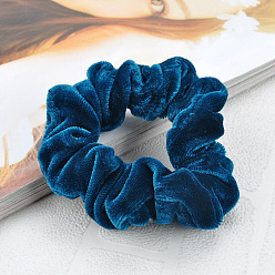 C91 Peacock Blue Simple Plush Hairband for Autumn and Winter - Minimalist Hair Accessories.