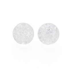 White Transparent Crackle Acrylic Beads, Round, White, 14x13mm, Hole: 2.5mmhole: 2.5mm, about 340pcs/500g.