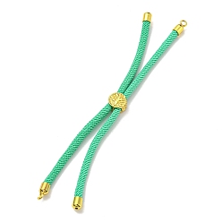Lime Green Nylon Cords Bracelet Makings Fit for Connector Charms, with Golden Brass Tree Slider Beads, Long-Lasting Plated, Lime Green, 8-5/8 inch(22cm), Hole: 1.9mm