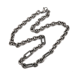 Античное Серебро Винтажные 304 цепочки Фигаро из нержавеющей стали, кабельные цепочки, античное серебро, 22.05 дюйм (56 см)