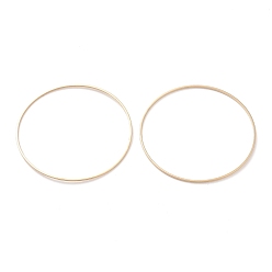 Настоящее золото 24K Латунные соединительные колечки, долговечный, круглые кольца, реальный 24 k позолоченный, 50x1 мм, внутренний диаметр: 48 мм