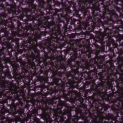 (RR1342) Dyed Silverlined Raspberry Миюки круглые бусины рокайль, японский бисер, 11/0, (р-р 1342) окрашенная серебристая малина, 11/0, 2x1.3 мм, Отверстие : 0.8 мм , около 5500 шт / 50 г