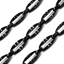 Черный 304 цепи натяжные нержавеющие, несварные, ионное покрытие (ip), чёрные, 13.5x6.5x1.3 мм