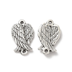 Antique Silver Tibetan Style Alloy Connector Charms, Angel Wings Links, Nickel, Antique Silver, 19x11.5x2mm, Hole: 1.2mm, about 384pcs/500g
