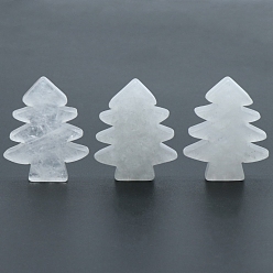 Quartz Crystal Natural Quartz Crystal Home Diaplay Decorations, Christmas Tree, 40~42x32~35x5~8mm