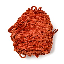 Crimson Wool Chenille Yarn, Velvet Cotton Hand Knitting Threads, for Baby Sweater Scarf Fabric Needlework Craft, Crimson, 5mm, 95~100g/skein