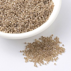 (DB1731) Опаловый с Бежевой Подкладкой AB Бусины miyuki delica, цилиндр, японский бисер, 11/0, (дБ 1731) бежевый опал, 1.3x1.6 мм, отверстие : 0.8 мм, Около 2000 шт / 10 г