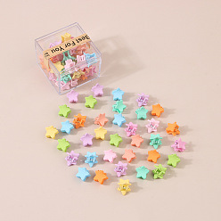36 pieces/box of star-shaped candies. Cute Mini Hair Clips for Kids, Candy Color Boxed Hairpins for Bangs and Side Hairstyles