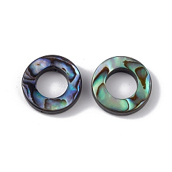 Colorful Natural Abalone Shell/Paua Shell Beads, Ring, Colorful, 15.3x3.5mm, Hole: 0.9mm, Inner diameter: 8mm
