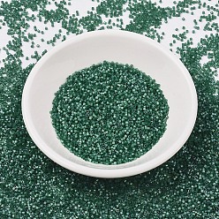 (DB1814) Окрашенный Изумрудный Шелково-атласный Бусины miyuki delica, цилиндр, японский бисер, 11/0, (дБ 1814) окрашенный изумрудный шелк сатин, 1.3x1.6 мм, отверстие : 0.8 мм, Около 2000 шт / 10 г