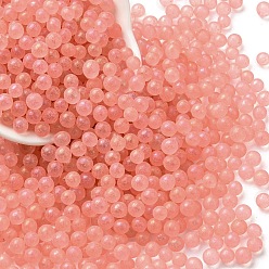 Salmon Luminous Glow in the Dark Transparent Glass Round Beads, No Hole/Undrilled, Salmon, 5mm, about 2800Pcs/bag