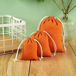 Темно-Оранжевый Мешочки для упаковки ткани, шнурок сумки, темно-оранжевый, 9x7 см