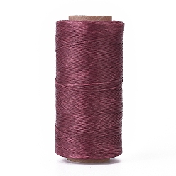 Medium Violet Red Waxed Polyester Cord, Micro Macrame Cord, Waxed Sewing Thread, Flat, Medium Violet Red, 0.8mm, about 284.33 yards(260m)/roll