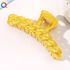 11cm Chain Clip - Lemon Yellow Shark Hair Clip Chain for Styling - Reverse Spray Painted Fish Clamp Accessory