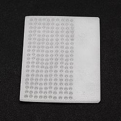 White Plastic Bead Counter Boards, for Counting 4mm 200 Beads, Rectangle, White, 9.7x7.65x0.35cm, Bead Size: 4mm