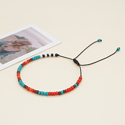 GZ-B210012B Bohemian Ethnic Style Gradient Glass Bead Couple Women's Bracelet