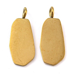 Golden 316 Surgical Stainless Steel Pendants, Polygon Charm, Golden, 15x6.5x0.8mm, Hole: 1.8mm