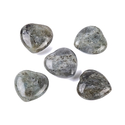 Labradorite Natural Labradorite Healing Stones, Heart Love Stones, Pocket Palm Stones for Reiki Ealancing, 30x30x11.5~12.5mm