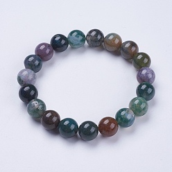 Indian Agate Natural Indian Agate Beaded Stretch Bracelets, Round, 2-1/8 inch(53mm)