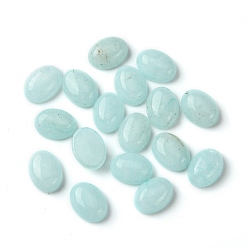 White Jade Natural White Jade Cabochons, Oval, Dyed, Pale Turquoise, 8~8.5x6~6.5x2.5~3.5mm