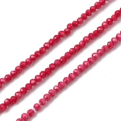 Светло-Вишневый Бусы из циркония, граненые, круглые, светло-вишневый, 2 мм, отверстие : 0.5 мм, около 169 шт / нитка, 14.57~14.76 дюйм (37~37.5 см)