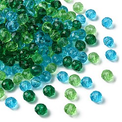 (52) Непрозрачная лаванда 3 цветные прозрачные стеклянные шарики, граненые, шайба, для изготовления украшений морской тематики, разноцветные, 8x6 мм, отверстие : 1 мм, около 63~65 шт / нитка, 39~40 см, 1 прядь / цвет