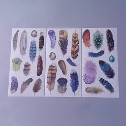 Colorful Scrapbook Stickers, Self Adhesive Picture Stickers, Feather Pattern, Colorful, 200x100mm