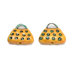 Bag Фарфоровые бусины ручной работы, ручная роспись, пакет, 15~15.5x18.5~19x6~6.5 мм, отверстие : 1.5 мм