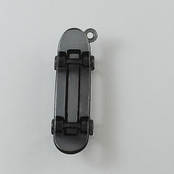 Black Transparent Acrylic Pendants, Pacifier, Black, 20x10x10mm, Hole: 5mm, about 670pcs/500g